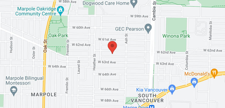 map of 736 W 62ND AVENUE